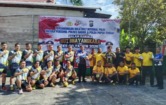 Semarak HUT Bhayangkara ke-80, Polres Nabire Gelar Turnamen Voli, Tenis Meja & Gaple