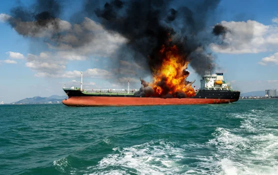 Kapal Tanker LNG Terbakar Hebat setelah Terkena Serangan Rudal di Selat Hormuz