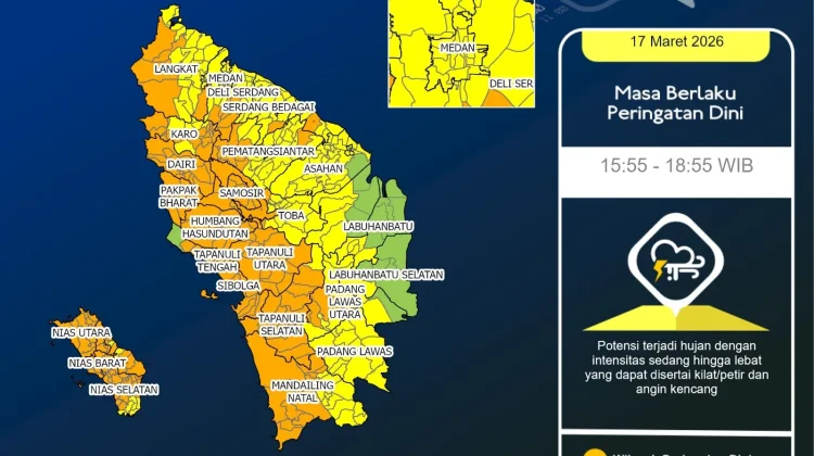 Update Peringatan Dini Cuaca Nisel 17 Maret Pukul 15.55 WIB