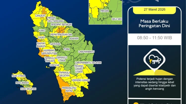 Update Peringatan Dini Cuaca Nisel 27 Maret Pukul 08.50 WIB