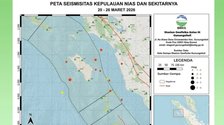 Catatan Seismitas Kepulauan Nias Minggu Ini