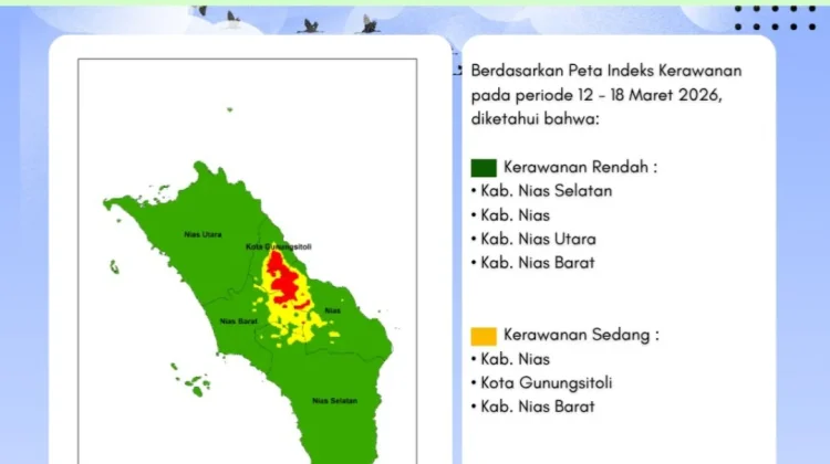 Lagi, Jumlah Sambaran Petir Kepulauan Nias Minggu Ini Turun