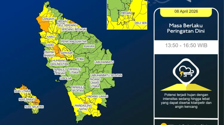 Update Peringatan Dini Cuaca Nisel 8 April Pukul 13.50 WIB