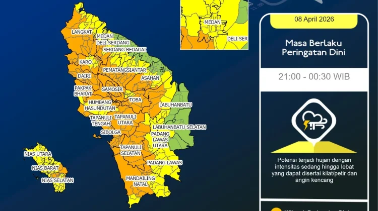 Update Peringatan Dini Cuaca Nisel 8 April Pukul 21.00 WIB