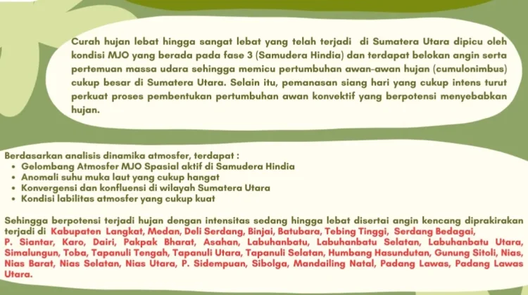 Prospek Cuaca Mingguan Wilayah Sumut (13 hingga 20 April 2026)
