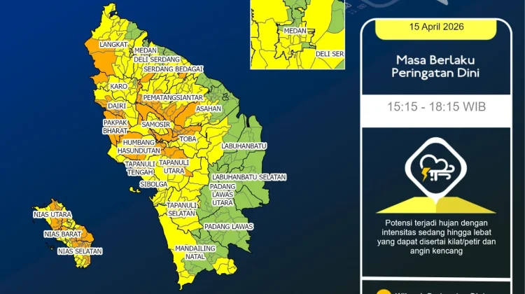 Update Peringatan Dini Cuaca Nisel 15 April Pukul 15.15 WIB