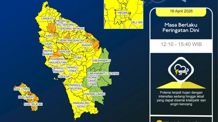 Update Peringatan Dini Cuaca Nisel 18 April Pukul 12.10 WIB
