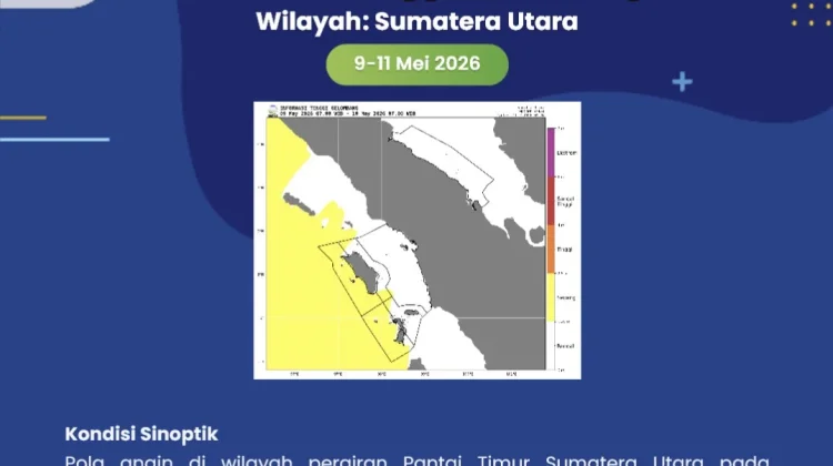 Prakiraan Cuaca Maritim Perairan Kepulauan Batu 9-11 Mei 2026