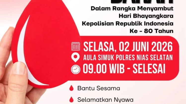 Sambut Hari Bhayangkara, Polres Nias Selatan Gelar Donor Darah