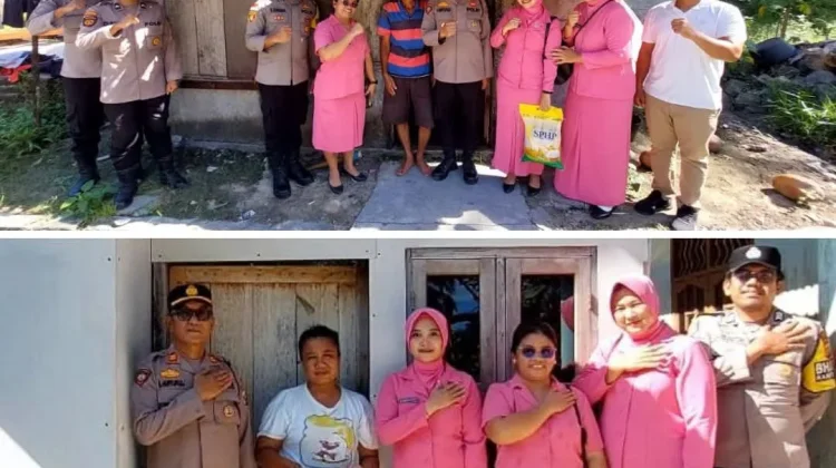 Polsek Pulau-pulau Batu Salurkan Bansos HUT Bhayangkara