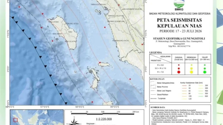 Minggu Ini Aktivitas Gempa di Kepulauan Nias Berjumlah 11 Kali