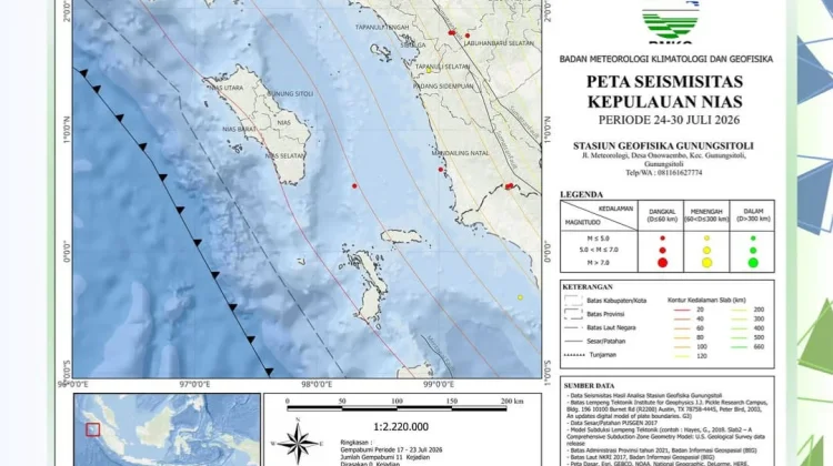 Frekuensi Gempa Kepulauan Nias Minggu Ini Total 9 Kejadian