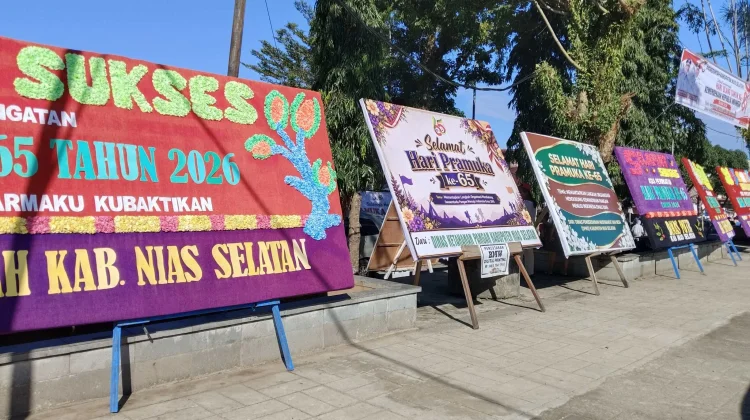 Bupati Sokhiatulo Laia Pimpin Upacara Peringatan Hari Pramuka Kwarcab Nisel