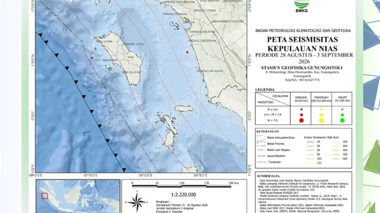 Turun, Aktivitas Gempa Kepulauan Nias Minggu Ini Terjadi Tiga Kali