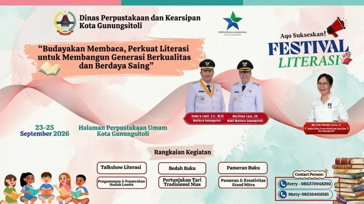Dinas Perpustakaan Gunungsitoli Ajak Warga Ramaikan Festival Literasi