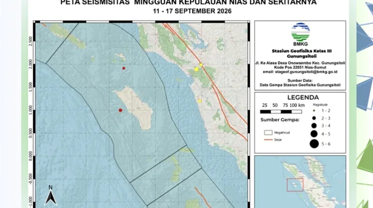 Total Lima Kejadian Gempa Terjadi Minggu Ini di Kepulauan Nias