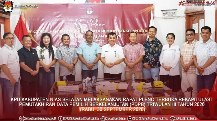 KPU Nias Selatan Gelar Pleno Rekapitulasi PDPB Triwulan III