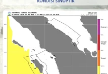 Prakiraan Cuaca Maritim Perairan Kepulauan Batu 21-23 Maret 2026