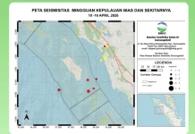 Total Frekuensi Gempa Kepulauan Nias Minggu Ini 11 Kejadian