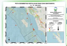 BMKG Catat 27 Kejadian Gempa di Kepulauan Nias Periode 12-18 Juni 2026
