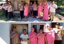 Polsek Pulau-pulau Batu Salurkan Bansos HUT Bhayangkara