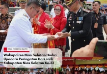 Wakapolres Nias Selatan Hadiri Upacara HUT Ke-23