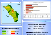 Aktivitas Petir Mingguan di Kepulauan Nias Turun Lagi Jadi 6.526 Kali Sambaran