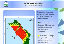 Masih Tinggi, Total Aktivitas Petir Mingguan Kepulauan Nias Capai 48.427 Sambaran