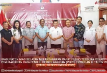 KPU Nias Selatan Gelar Pleno Rekapitulasi PDPB Triwulan III