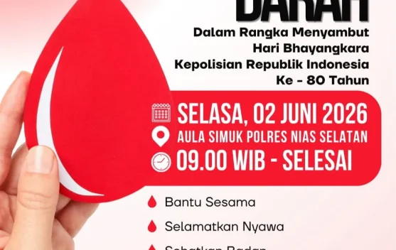 Sambut Hari Bhayangkara, Polres Nias Selatan Gelar Donor Darah