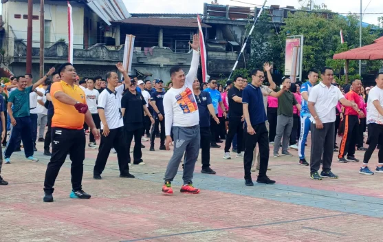Sinergi Pemkab dan Polres Nias Selatan Olahraga Bersama