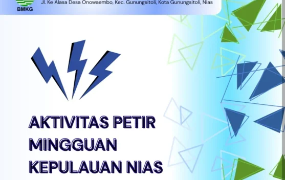 Aktivitas Petir Mingguan Kepulauan Nias Turun Drastis Jadi 634 Kali Sambaran