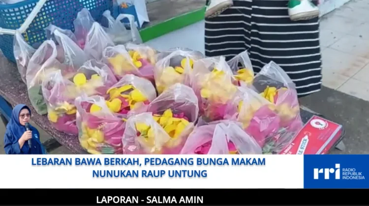 Lebaran Bawa Berkah, Pedagang Bunga Makam Nunukan Raup Untung