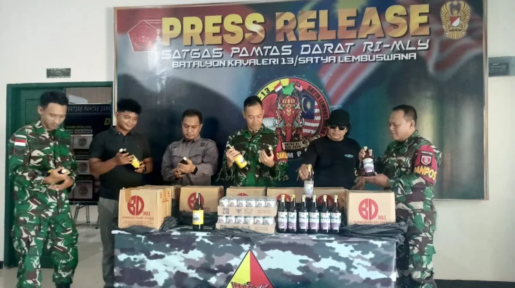 Ratusan Minuman Keras Ilegal Berhasil Digagalkan oleh Satgas Pamtas 13/SL