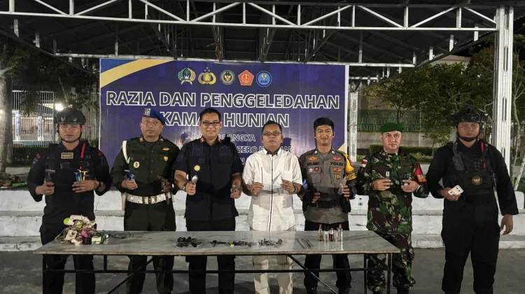 Wujudkan Lapas Zero Halinar, Lapas Nunukan Gelar Razia bersama Instansi Terkait