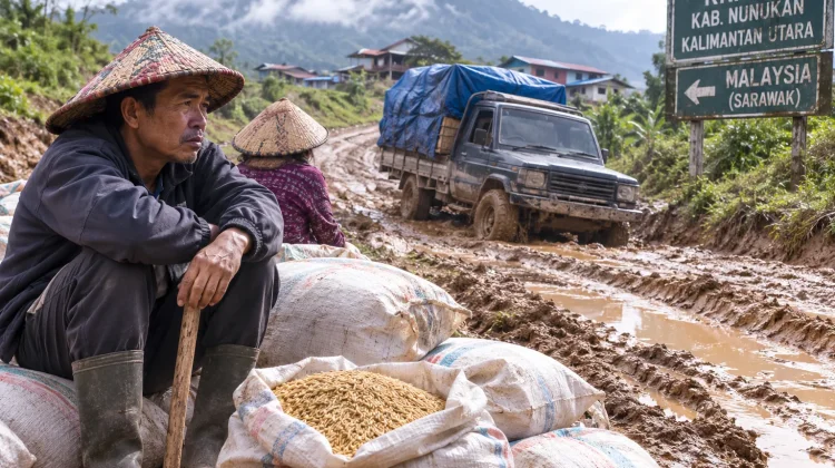 Jalan Rusak, Warga Perbatasan Sulit Pasarkan Hasil Pertanian