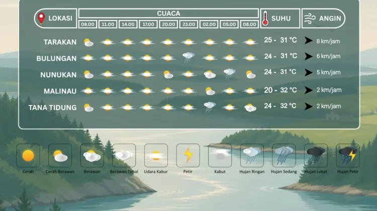 Prakiraan Cuaca Kabupaten Nunukan Hari Ini