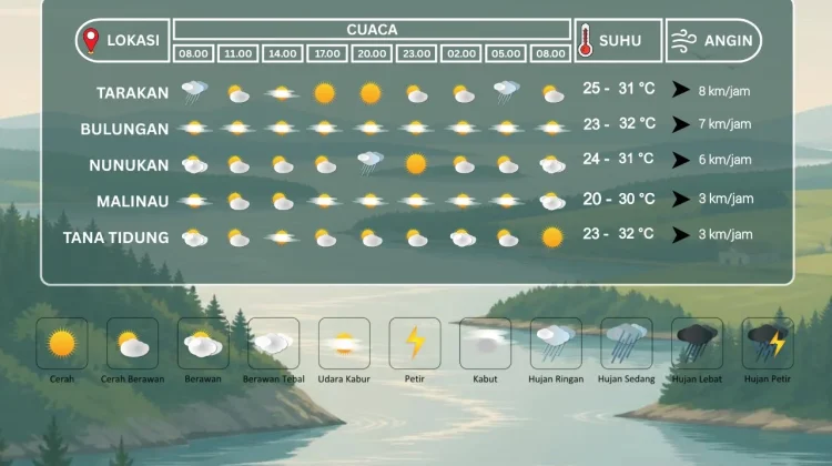 Prakiraan Cuaca Kabupaten Nunukan Hari Ini