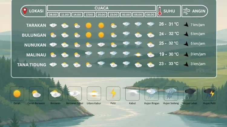 Prakiraan Cuaca Kabupaten Nunukan Hari Ini
