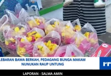 Lebaran Bawa Berkah, Pedagang Bunga Makam Nunukan Raup Untung