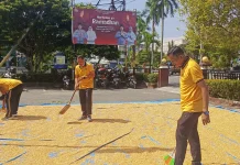 Polsek Nunukan Olah 2 Ton Jagung Petani demi Dongkrak Ekonomi Masyarakat