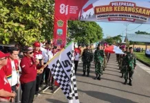 Sambut HUT RI ke-81, Merah Putih 81 Meter Membentang di Pulau Sebatik