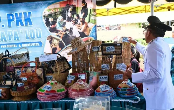 Tinjau Stand UMKM Mansalong, Wabup Hermanus Janjikan Mesin Produksi