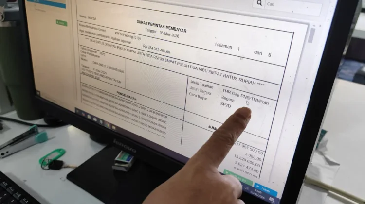 KPPN Padang Siap Salurkan THR 2026, Potensi Perputaran Dana Capai Rp233,48 Miliar