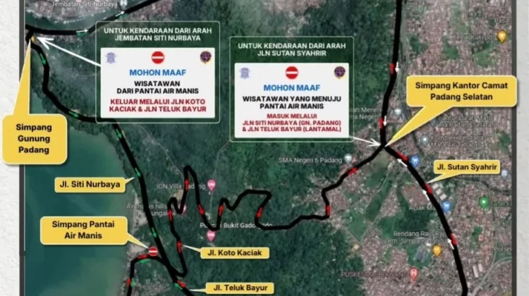 Dishub Padang Terapkan Sistem "One Way" di Kawasan Pantai Air Manis