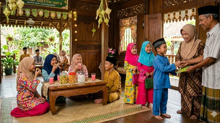 "Manambang", Momen yang Paling Dinanti Anak-Anak usai Salat Id di Padang