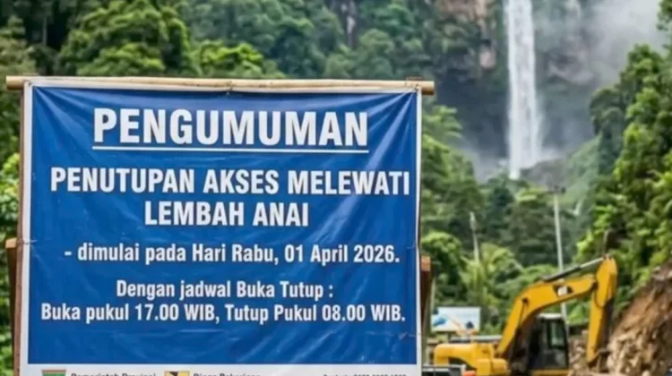 Mulai 1 April 2026, Jalur Lembah Anai Kembali Buka Tutup