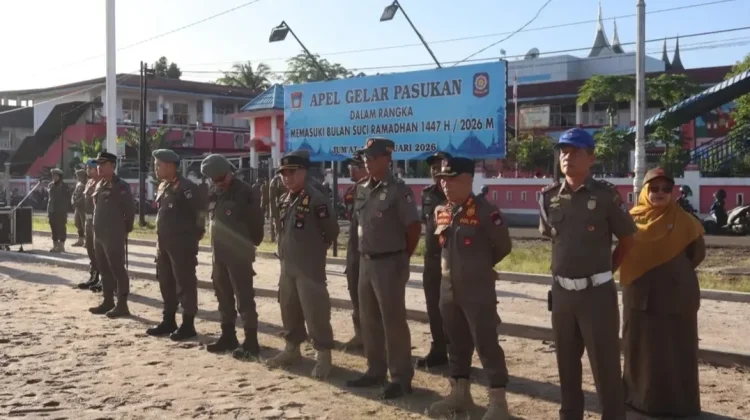 Kasatpol PP Padang Soroti ini, saat Apel Gabungan Pascalebaran