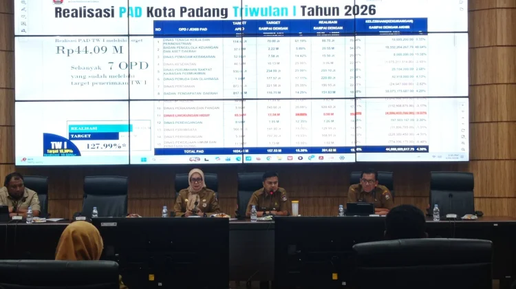 Pemko Padang Lampaui Target Penerimaan PAD Triwulan Pertama