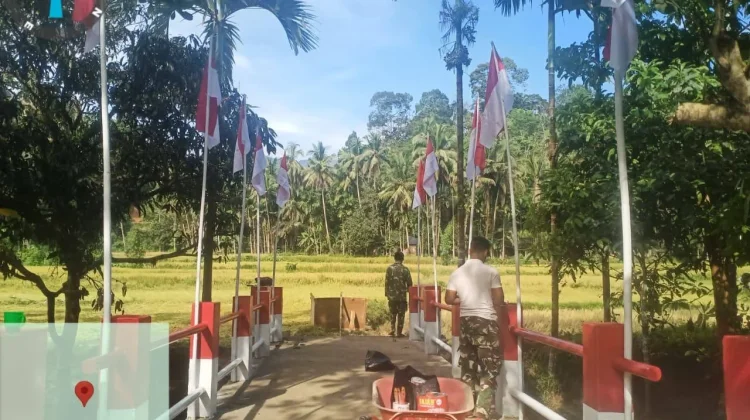 TNI Rampungkan Dua Jembatan Aramco di Dharmasraya